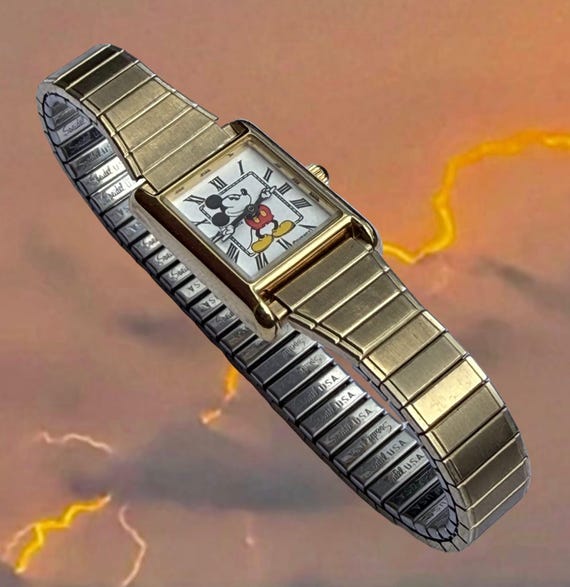 Vintage Disney Mickey Mouse Watch, Lorus by Seiko, Quartz Wristwatch