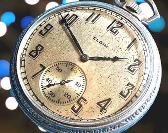 ヴィンテージアンティーク 1900 SILVERODE Elgin、7 石オープン