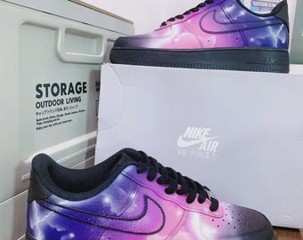 Custom Interstellar Voyage AF1 | Lightning & Starry Sky Sneakers | Gift for Space Lovers