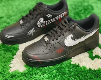 Black Air Force 1 | Custom Venom AF1 | Black Samurai Streetwear Sneakers