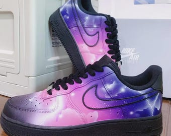 Custom Interstellar Voyage AF1 | Lightning & Starry Sky Sneakers | Gift for Space Lovers