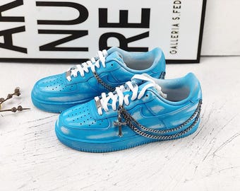 Custom Air Force 1 sneakers, cross chain, gothic style, punk, gift.