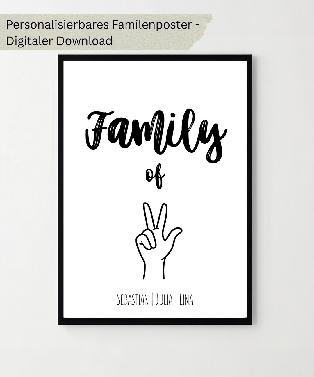 Personalized Family Poster With Names | Minimalist Family Poster ...