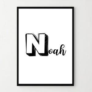 Baby Initial Poster personalisiert | Digital Download | Printable Baby Poster | Geschenk zur Geburt | Minimal Baby Poster