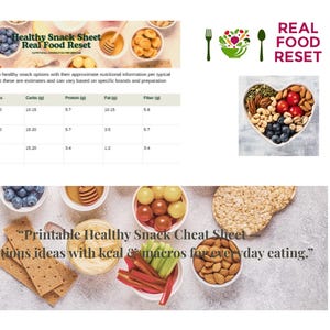 Healthy Snack guide with kcal & macros