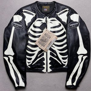 Vanson Skeleton Leather Jacket - Etsy