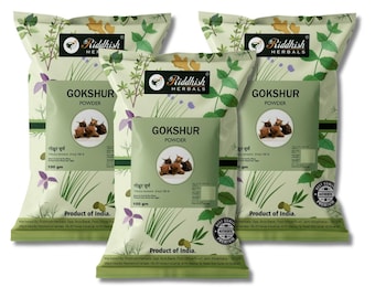 Gokshur Powder (Tribulus terrestris) – Ayurvedic Herbal Wellness Powder, Natural Daily Vitality Care, Pack of 3 x 100g