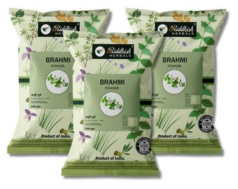 Brahmi Powder Pack of 3 (Bacopa Monnieri) – Ayurvedic Herbal Wellness Powder for Daily Self Care, 100g