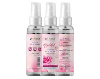 Rose Water Spray Set of 3 – Natural Hydrating Facial Mist – 100Ml
