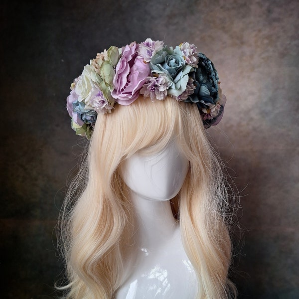 Rouge pony - pastel flower peony crown, flower garland