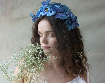 flower crown Lana Del Ray vintage inspired etsy wedding White rose rustic rose Wedding wedding headpiece nature inspired rose crown