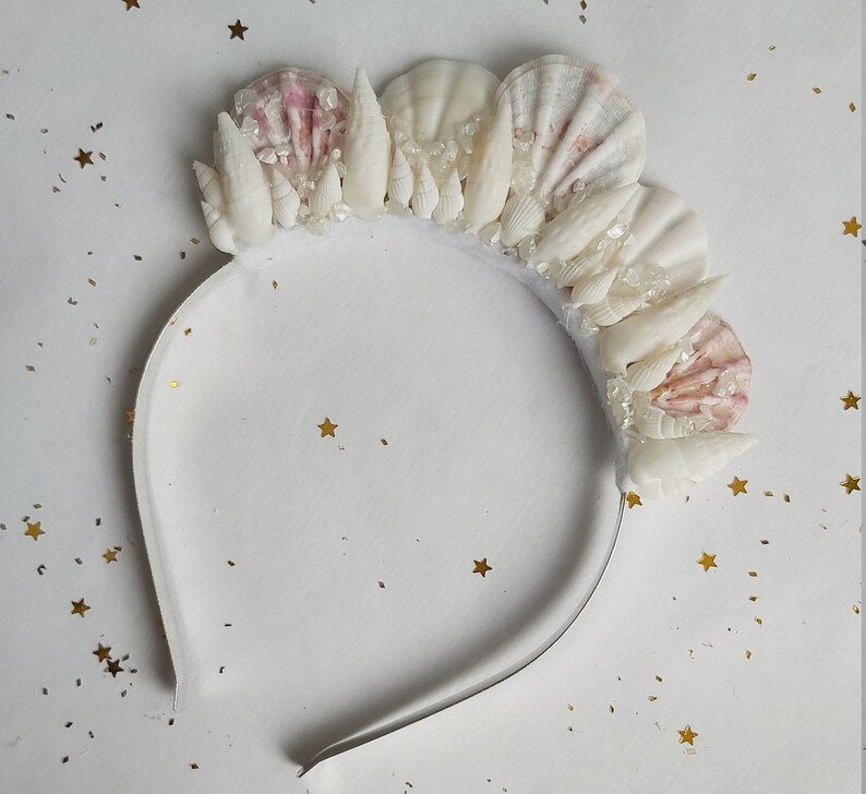 Mermaid shell crown, delicate mermaid tiara, sea crown image 2