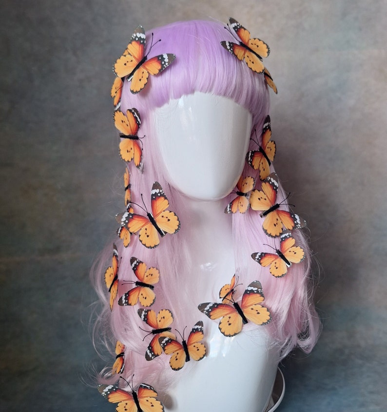 Set of monarch butterfly hair clips image 7