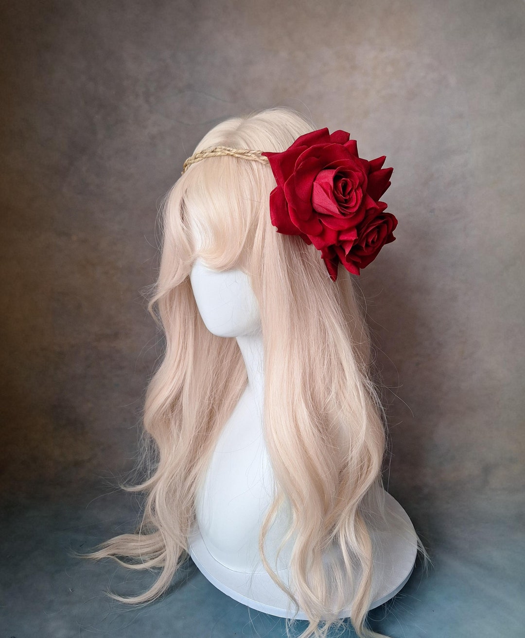 Large Red Velvet Rose Flower Crown - Etsy