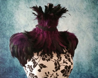 Purple and black ice queen feather set