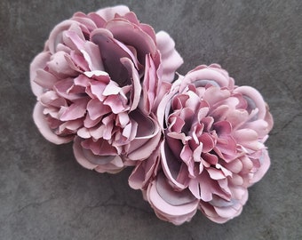 Purple floral hair clip, peony flowers, hairpin, bridesmaids hair piece