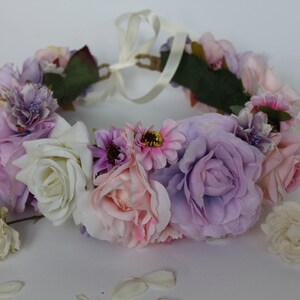 Rouge pony pastel flower crown, flower garland, flower tiara/ headpiece image 2