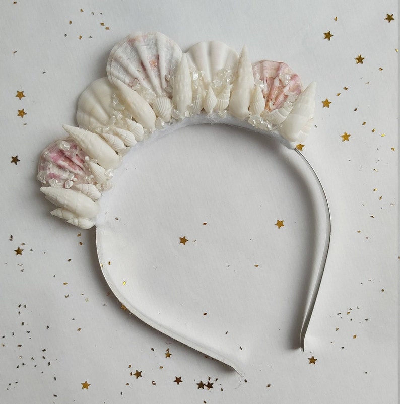 Mermaid shell crown, delicate mermaid tiara, sea crown image 4