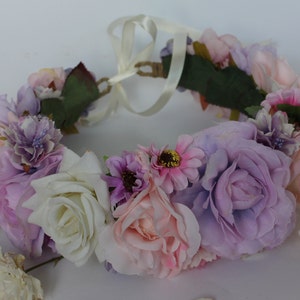 Rouge pony pastel flower crown, flower garland, flower tiara/ headpiece image 7