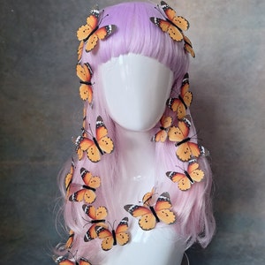 Set of monarch butterfly hair clips image 2