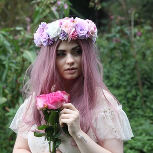 Rouge pony pastel flower crown, flower garland, flower tiara/ headpiece image 3