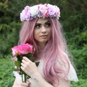 Rouge pony pastel flower crown, flower garland, flower tiara/ headpiece image 5