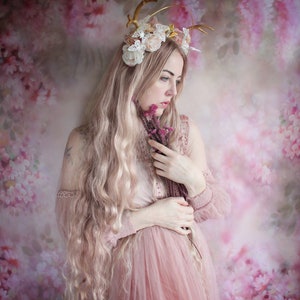 Rouge Pony peach flower halo fawn butterfly crown image 10