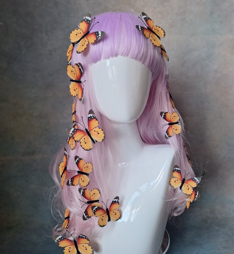 Set of monarch butterfly hair clips image 8