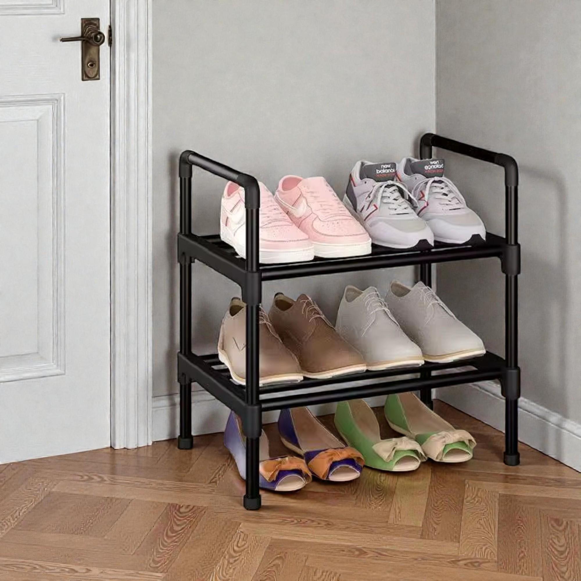 Shoe Rack Elevated Modern Metal Shoe Rack | Elevated Multi-layer Shoe Organizer for ...