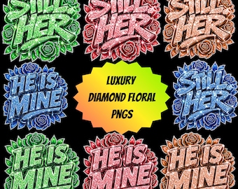 Floral Diamond PNG Bundle | Still Her He Is Mine Designs (Digital Download)