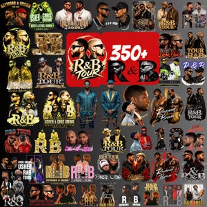 350+ Chris Brown Usher R&B Tour 2026 PNG T-Shirt Design (Digital Download)