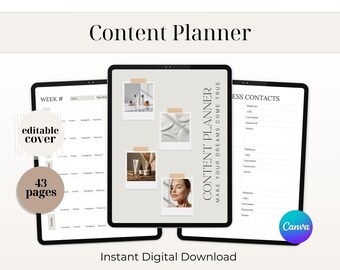 Side Hustle Content Planner PDF | Social Media Planner for Instagram, TikTok, Pinterest & Small Business
