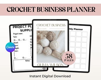 Crochet Business Planner – Etsy Shop & Pattern Planner | Digital and Printable Weekly Planner with Row Counter for Craft Business