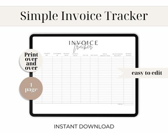 invoice tracker | printable planner | invoice template | client tracker | Small Business | simple bookkeeping