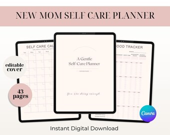 Postpartum Planner | New Mom Self Care & Baby Tracker (PDF Digital Download)