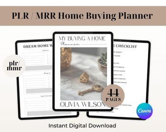 PLR Digital Planner Printable PDF | New Home Planner, Moving Checklist & DFY Digital Products