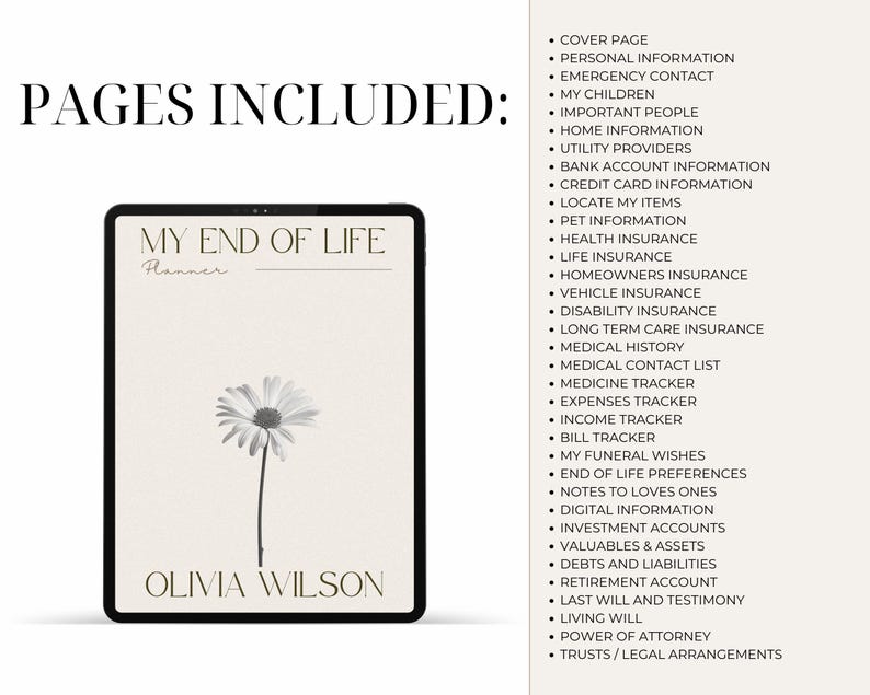 MRR end of life planner digital download