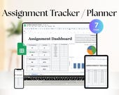 Assignment Tracker & Assignment Planner | Student Spreadsheet | College Assignment Log | Digital Planner for Time Management