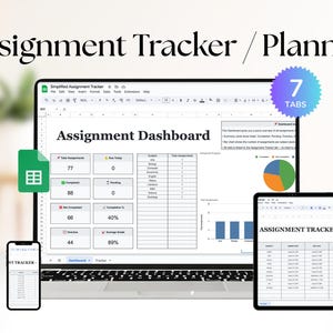 assignment tracker student planner spreadsheet