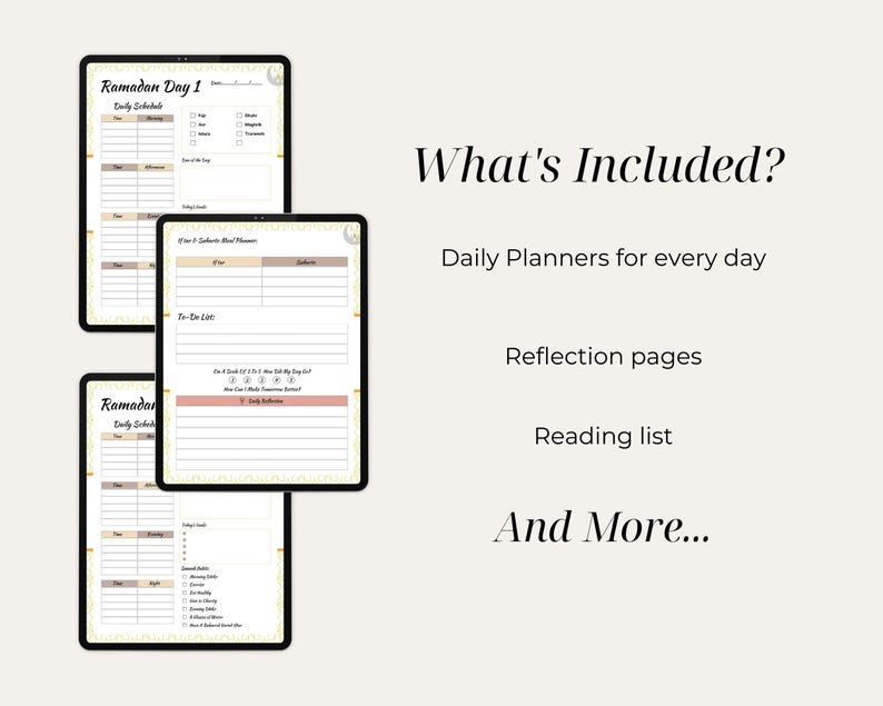 Ramadan planner PDF for Etsy sellers