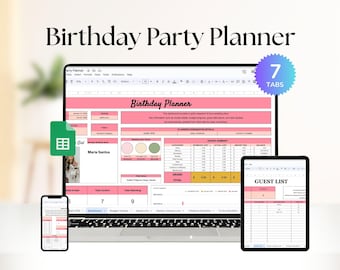 Birthday Party Budget Tracker Spreadsheet, Party Expense Planner, Editable Digital Download