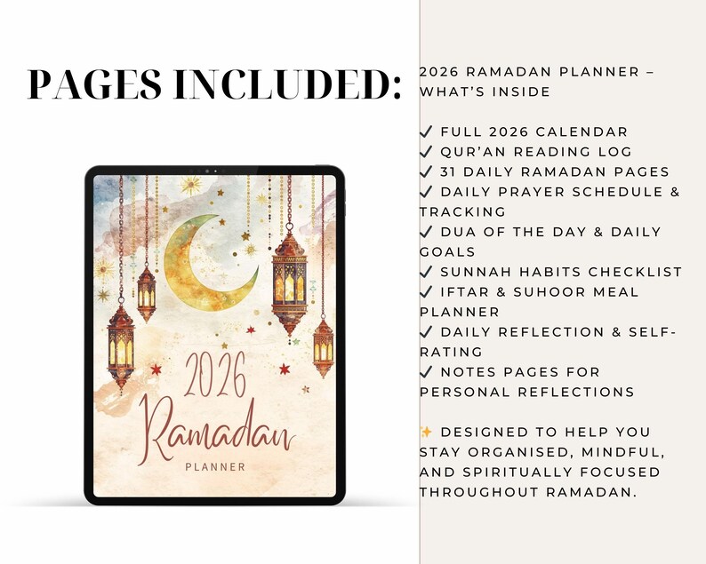 Ramadan tracker 2026 prayer and Quran log