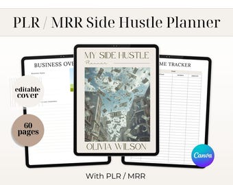 Side Hustle Project Planner PLR & MRR | Printable Business Planner PDF | Passive Income Digital Product