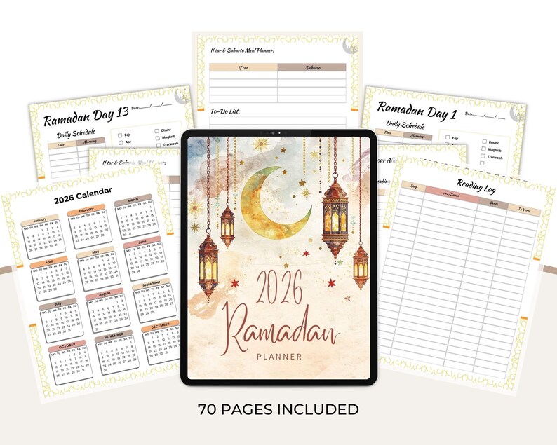 Ramadan journal 2026 daily planner pages