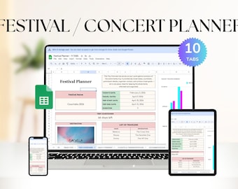 Planificador de festivales y conciertos / Planificador digital de eventos y seguimiento de conciertos / Regalo para amantes de la música / Planificador de itinerarios para festivales