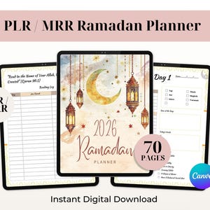 Ramadan Planner 2026 PLR digital printable PDF