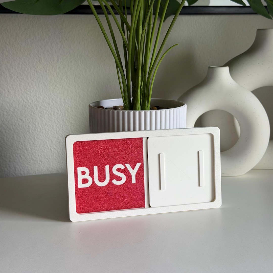Busy / Free Status Slider | Availability Sign | 3D Printed Desk Decor ...