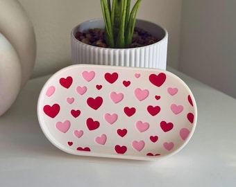 3D Printed Heart Trinket Tray | Modern Valentine's Day Decor