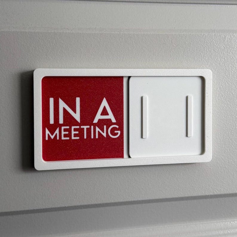 3D Printed Desk Status Sign | in a Meeting / Free, Modern Office - Etsy