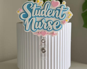 Student Nurse Badge Reel | Retractable ID Holder | Cute Nurse Gift | Nursing School Accessories | 3D Printed Badge Clip